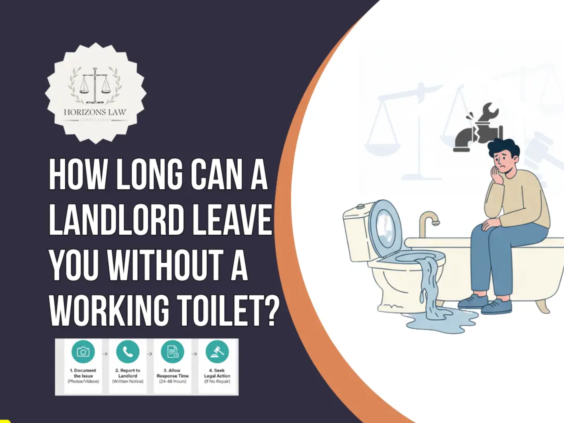 How long can a landlord leave you without a working toilet